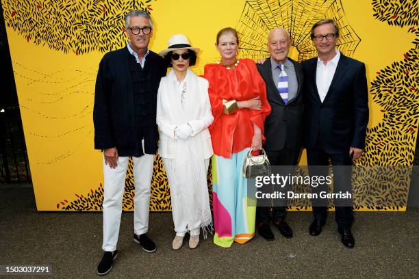 Bianca Jagger, Elena Ochoa, Norman Foster and Thaddaeus Ropac and guest attend at The Serpentine Gallery Summer Party 2023 at The Serpentine Gallery...