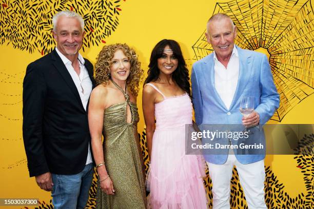 John Gardiner, Kelly Hoppen and Jackie Michaelson and a guest attend at The Serpentine Gallery Summer Party 2023 at The Serpentine Gallery on June...
