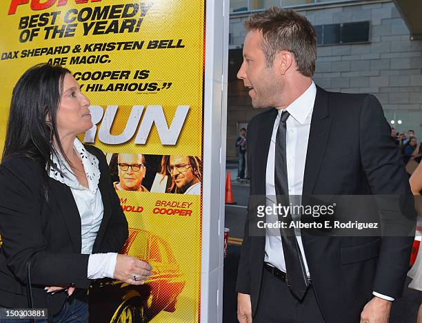 Executive producer Erica Murray and actor Michael Rosenbaum arrive to the premiere of Open Road Films' "Hit and Run" on August 14, 2012 in Los...