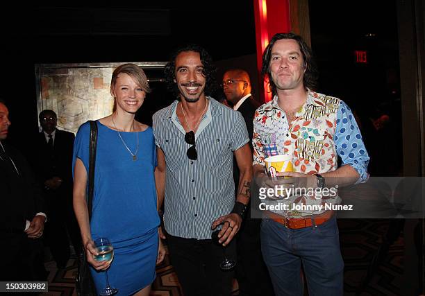 Betina Holte, Carlos Leon and Rufus Wainwright attend The Cinema Society with Circa and Alice & Olivia screening of "Sparkle" at Tribeca Grand Hotel...