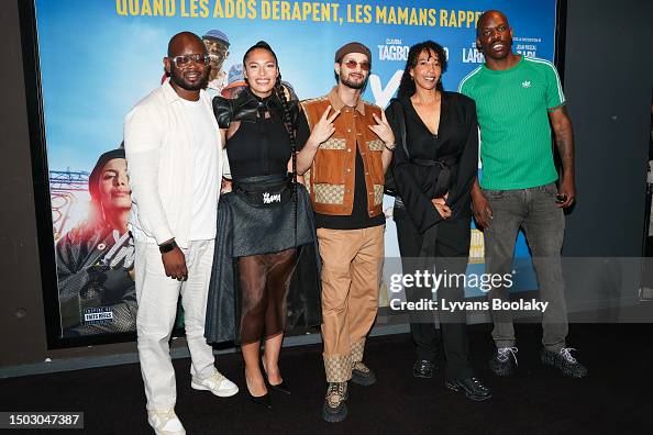Pascal Sy Amadou Mariko, Zaho, Soolking, Leïla Sy and Jean-Pascal Zadi attend ...