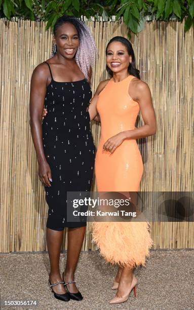 Venus Williams and Emma Thynn, Marchioness of Bath arrive at The Serpentine Gallery Summer Party 2023 at The Serpentine Gallery on June 27, 2023 in...