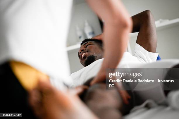 Paul Pogba of Juventus during a training Session at JTC on July 4, 2023 in Turin, Italy.