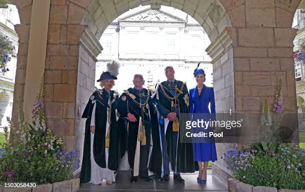 Queen Camilla, King Charles III, Prince William, Prince of Wales, known as the Duke of Rothesay while in Scotland, and Catherine, Princess of Wales,...
