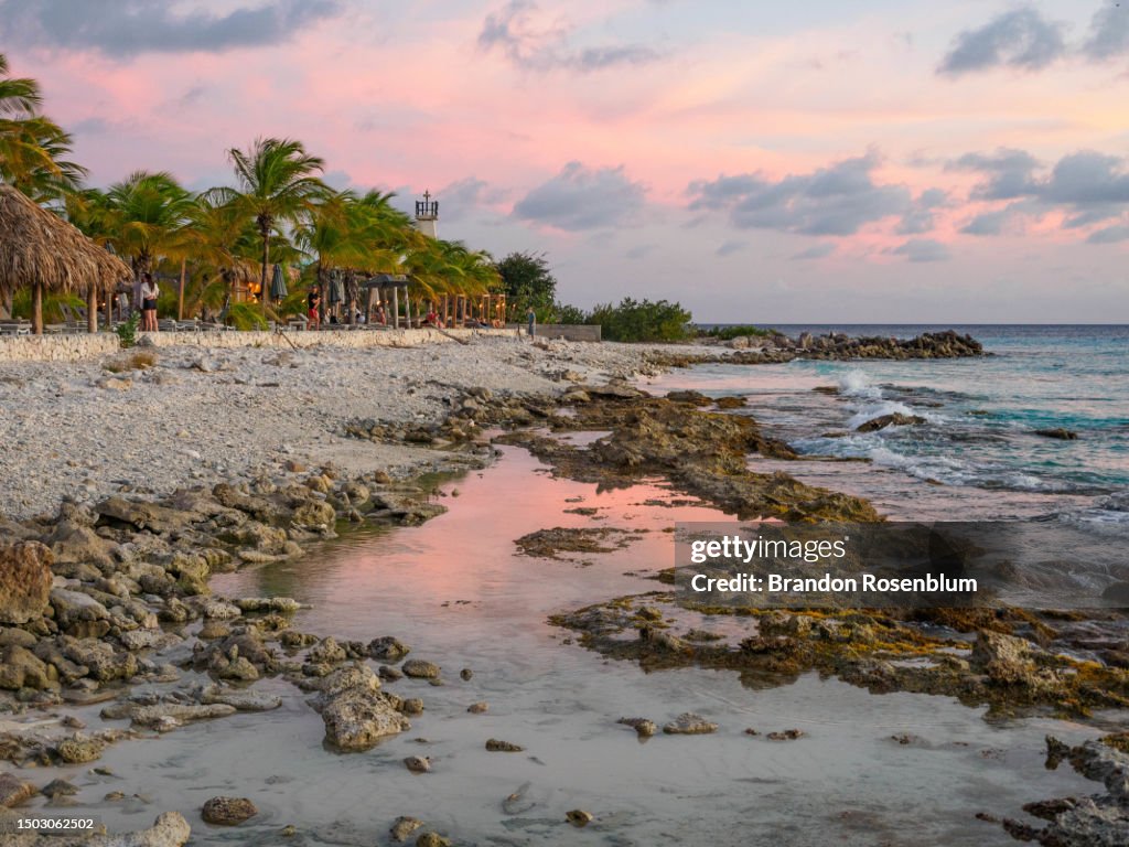 Sunset on the island of Bonaire in the southern Caribbean
