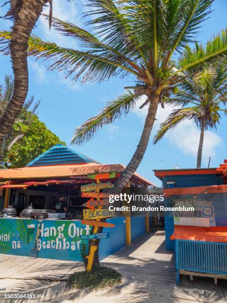 jibe city on the island of bonaire in the southern caribbean - bonaire stockfoto's en -beelden