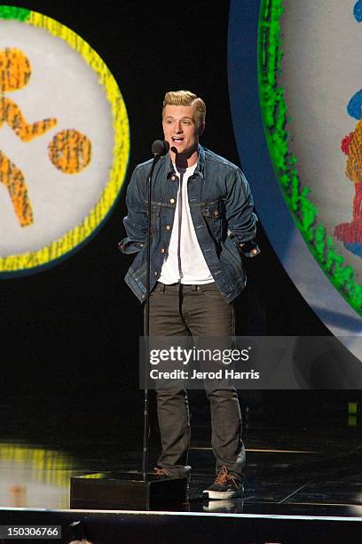 Josh Hutcherson speaks onstage at the 'Teachers Rock' benefit event held at Nokia Theatre L.A. Live on August 14, 2012 in Los Angeles, California.