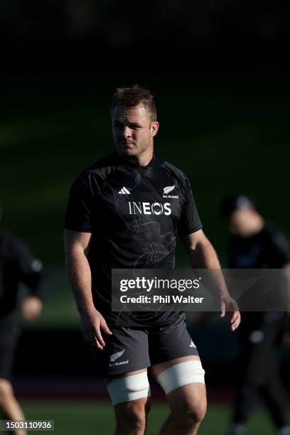 Sam Cane of the All Blacks during a New Zealand All Blacks training session at Mt Smart Stadium on June 28, 2023 in Auckland, New Zealand.