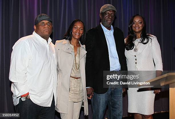 Ulysses Carter, Donna Houston, Gary Houston and Pat Houston attend the GRAMMY Museum press event for "Whitney! Celebrating the Musical Legacy of...