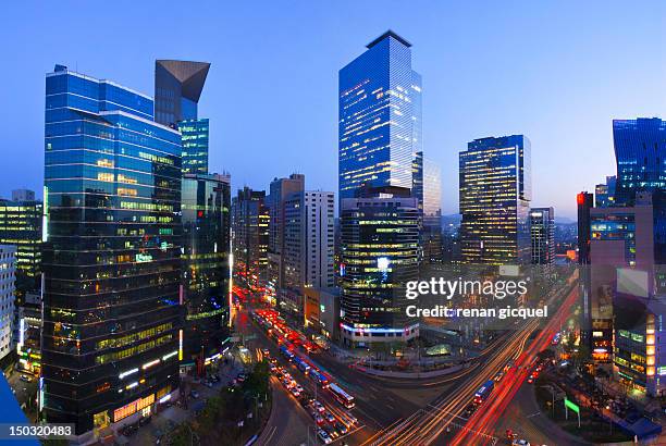 gangnam - gangnam seoul stock pictures, royalty-free photos & images