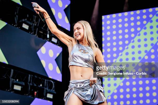 Ana Mena performs for LOVE MI Concert 2023 at Piazza Del Duomo on June 27, 2023 in Milan, Italy.