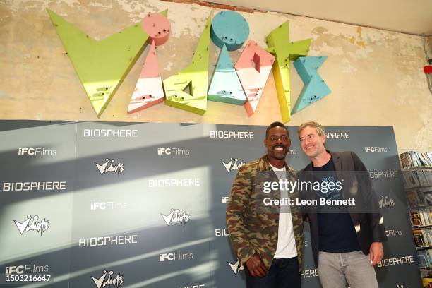 Sterling K. Brown and Mark Duplass attends Los Angeles premiere of IFC films' "Biosphere" at Vidiots Foundation - Eagle Theatre on June 27, 2023 in...