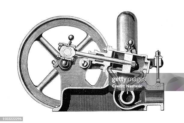 schmid's water pressure motor - rivet stock illustrations