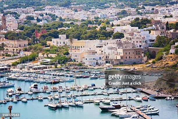 view of port - santa maria di leuca stock pictures, royalty-free photos & images