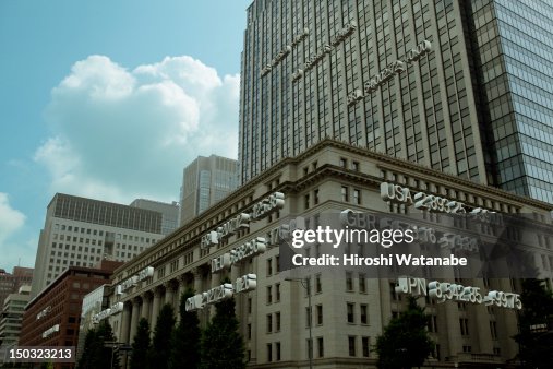 Office buildings with stock index Office buildings with stock index