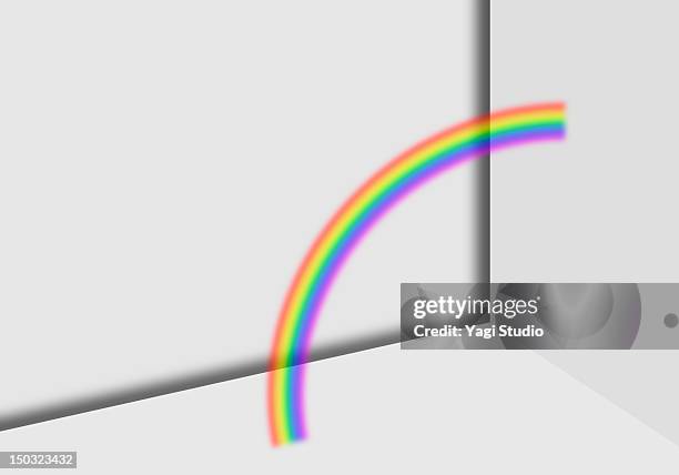 the rainbow on white background - kyoto stock illustrations