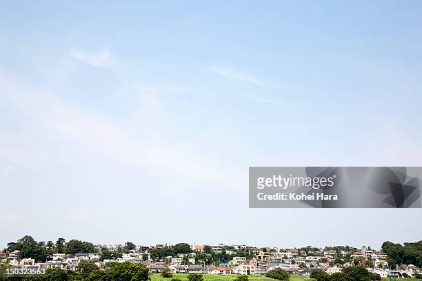 a distant view of the residential district - horizon over land imagens e fotografias de stock