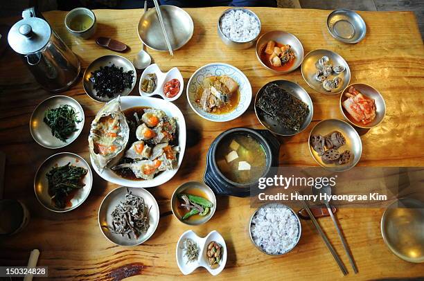 korean traditional dishes - seul stock pictures, royalty-free photos & images