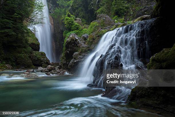 valley of waterfalls - isogawyi stock pictures, royalty-free photos & images