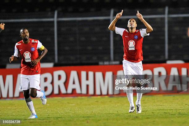 Souza of Bahia celebrate a goal during a match between Ponte Preta and Bahia as part of the Brasilian Serie A Championship at Moisés Lucarelli...