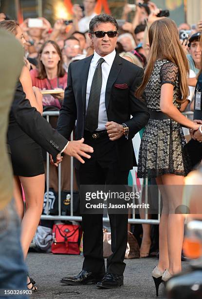 Actor Sylvester Stallone arrives at Lionsgate Films' "The Expendables 2" premiere on August 15, 2012 in Hollywood, California.