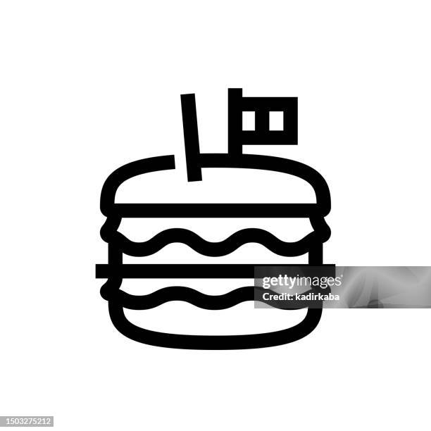 hamburger line icon, design, pixel perfect, editable stroke. logo, sign, symbol. - ground beef 幅插畫檔、美工圖案、卡通及圖標