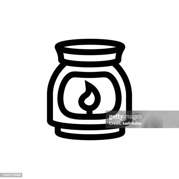 aromatherapy line icon, design, pixel perfect, editable stroke. logo, sign, symbol. spa elements, candle. - scented candle stock illustrations