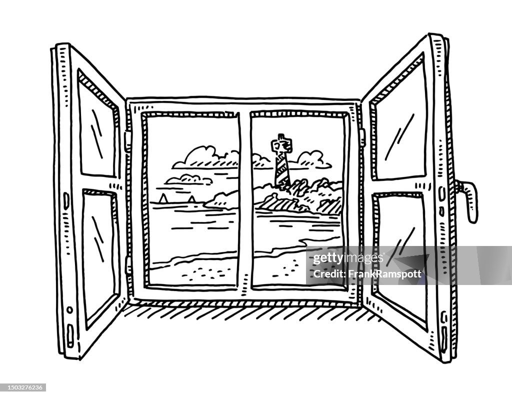 Open Window Coast Beach Drawing