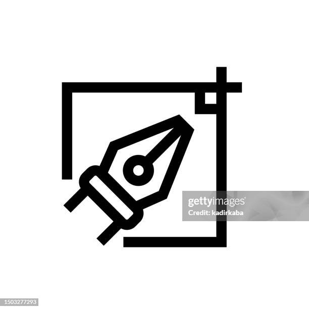 illustrationsliniensymbol, design, pixelgenau, bearbeitbarer strich. logo, zeichen, symbol. grafikdesign, kreatives design. - designberuf stock-grafiken, -clipart, -cartoons und -symbole