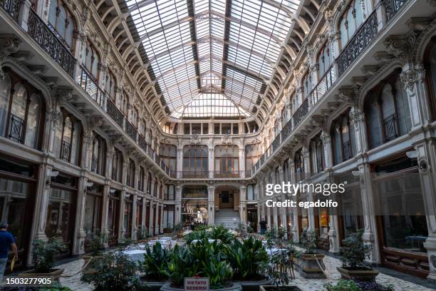 galleria subalpina in turin - turin arcades stock pictures, royalty-free photos & images