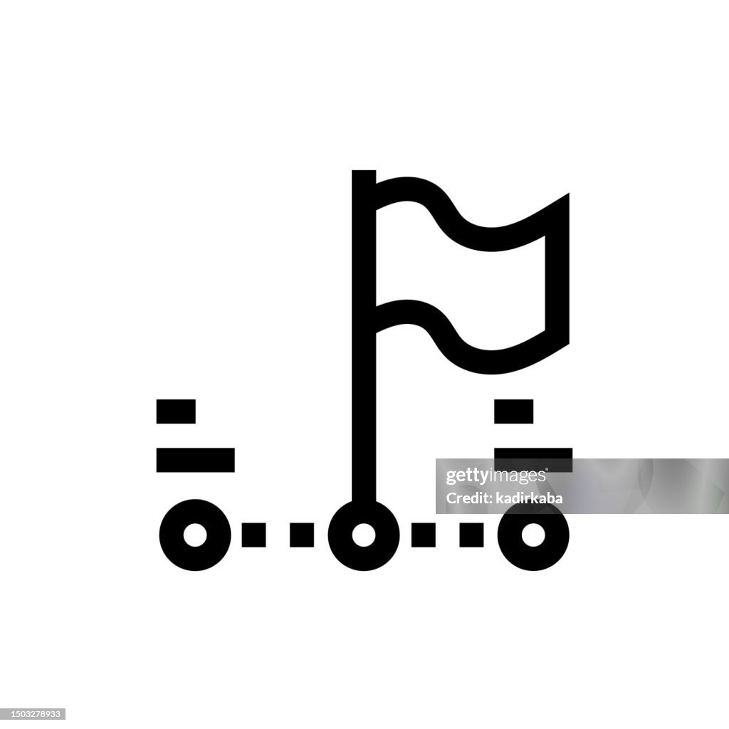 Milestone Line icon, Design, Pixel perfect, Editable stroke. Logo, Sign, Symbol.