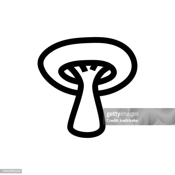 mushroom line icon, design, pixel perfect, editable stroke. logo, sign, symbol. organic farm, freshness. - vegetarian pizza stock illustrations