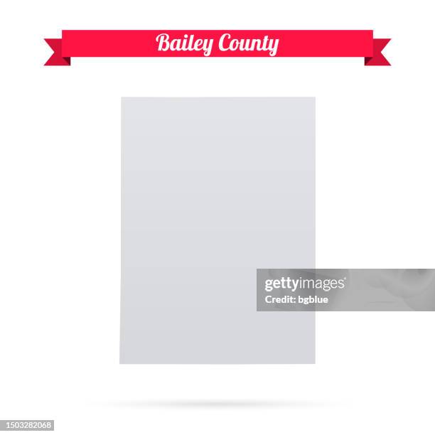 bailey county, texas. map on white background with red banner - bailey stock illustrations