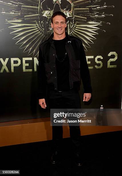 Olympic Swimmer Ryan Lochte arrives at Lionsgate Films' "The Expendables 2" premiere on August 15, 2012 in Hollywood, California.