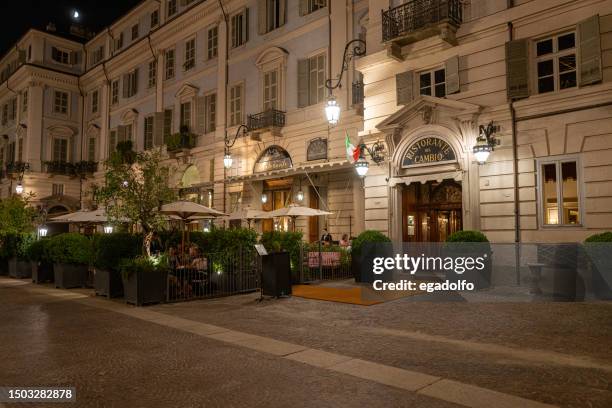 turin restaurant del cambio - museum entrance stock pictures, royalty-free photos & images