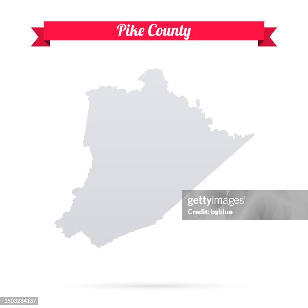 pike county, kentucky. map on white background with red banner - pikeville kentucky stock illustrations