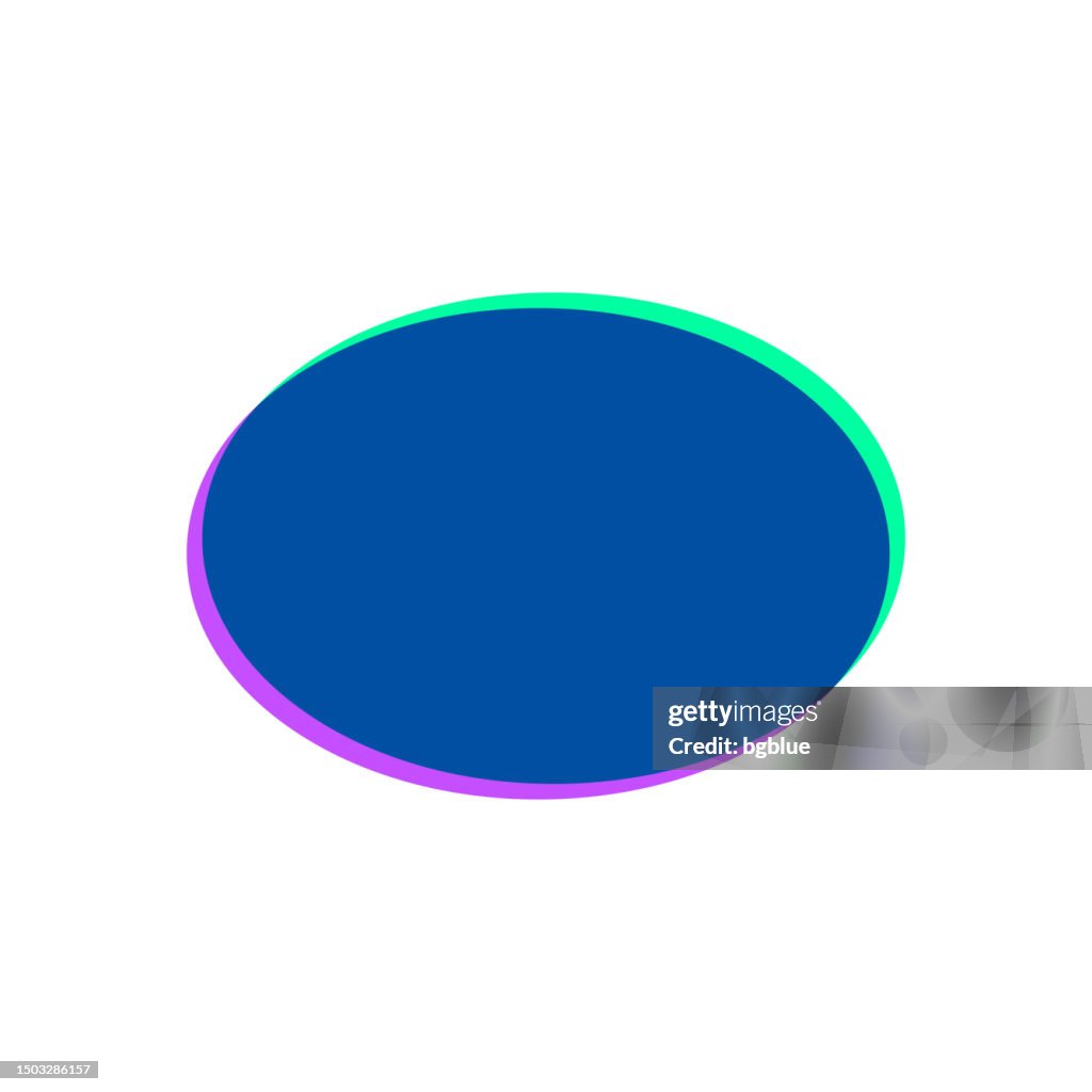 Óvalo. Icono con superposición de dos colores sobre fondo blanco