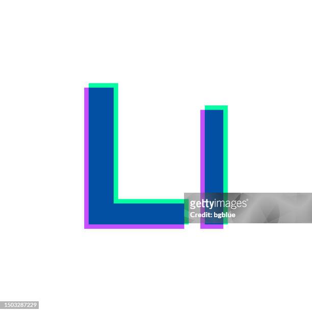 letter l - uppercase and lowercase. icon with two color overlay on white background - letter l stock illustrations