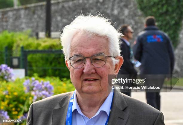 Robert Holzmann, Governor of the Oesterreichische Nationalbank , Austria's central bank, arrives to attend the morning session during on the last day...