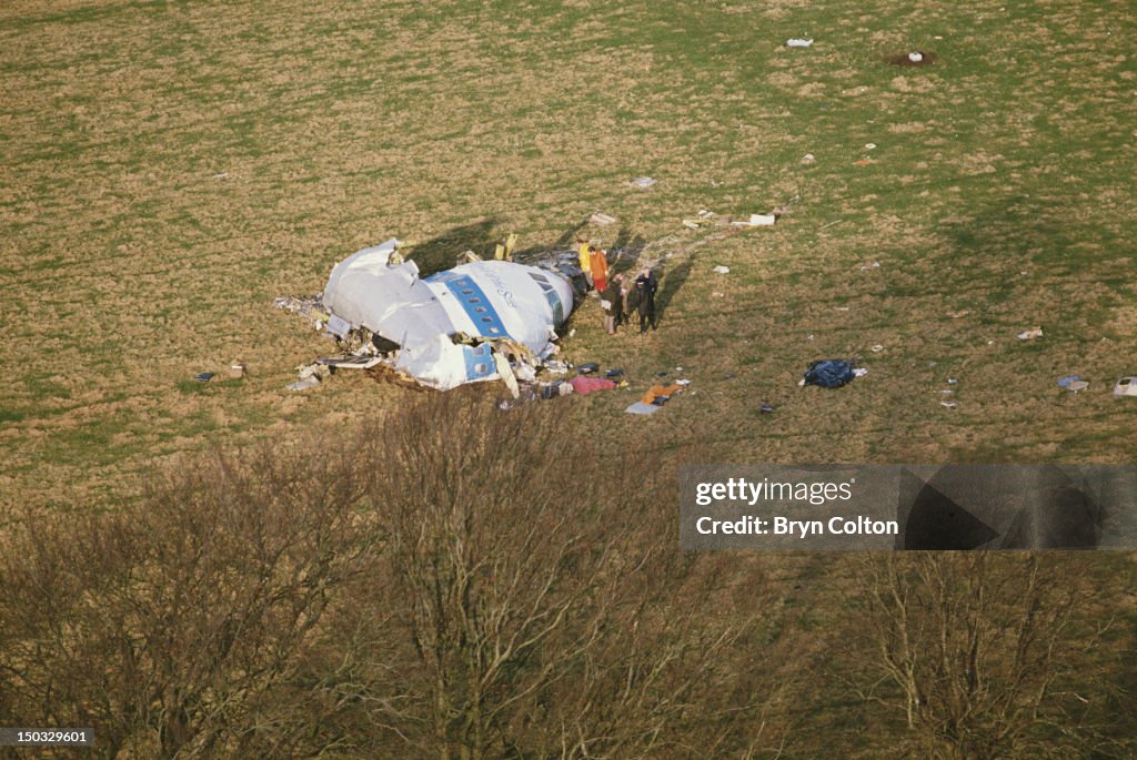 Lockerbie Some of the wreckage of Pan Am Flight 103 after it crashed onto the ...