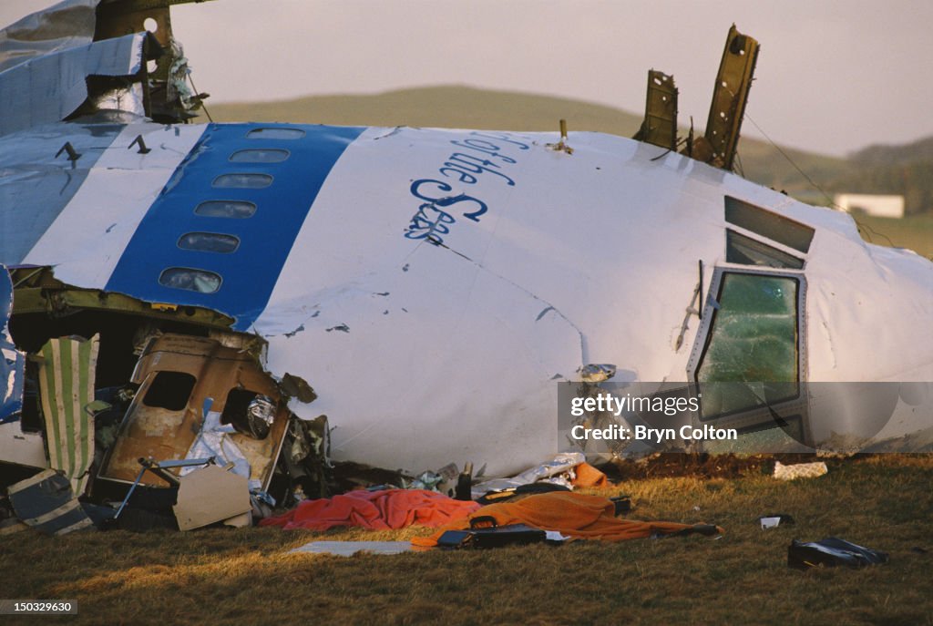 Lockerbie Some of the wreckage of Pan Am Flight 103 after it crashed onto the ...