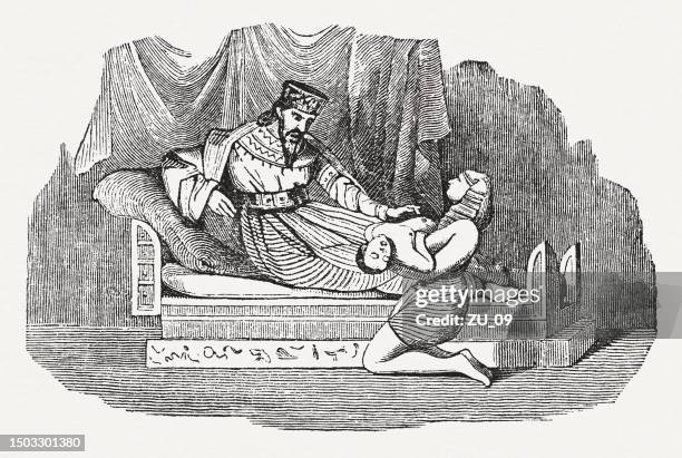 the tenth plague (exodus 12), wood engraving, published in 1835 - epidemic stock illustrations