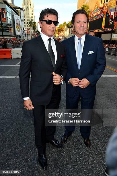 Actor/Writer/Director Sylvester Stallone arrives at Lionsgate Films' "The Expendables 2" premiere on August 15, 2012 in Hollywood, California.