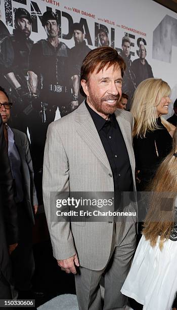 Chuck Norris at Lionsgate World Premiere Of "The Expendables 2" held at Grauman's Chinese Theatre on August 15, 2012 in Hollywood, California.