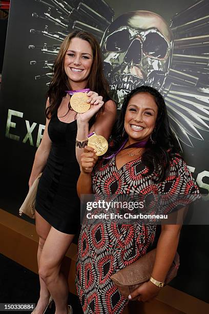 Jessica Steffens and Brenda Villa at Lionsgate World Premiere Of "The Expendables 2" held at Grauman's Chinese Theatre on August 15, 2012 in...