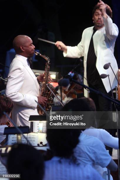 Branford Marsalis performing Glazunov's "Concerto in E-flat major for Alto Saxophone and String Orchestra" with the New York Philharmonic, led by...