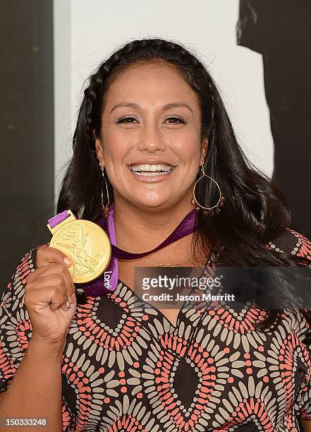 Olympian Brenda Villa arrives at Lionsgate Films' 'The Expendables 2' premiere on August 15, 2012 in Hollywood, California.