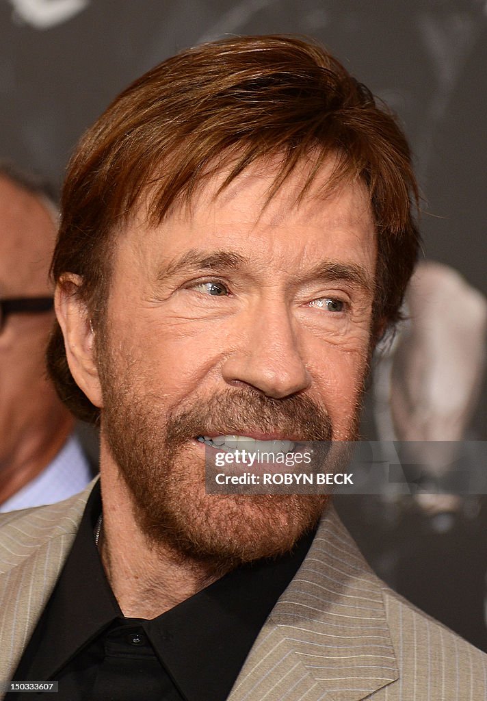 Cast member Chuck Norris arrives with hi