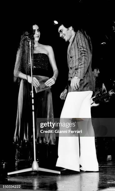 The Italian singer Al Bano and the American singer Romina Power during a concert in Madrid Madrid, Spain