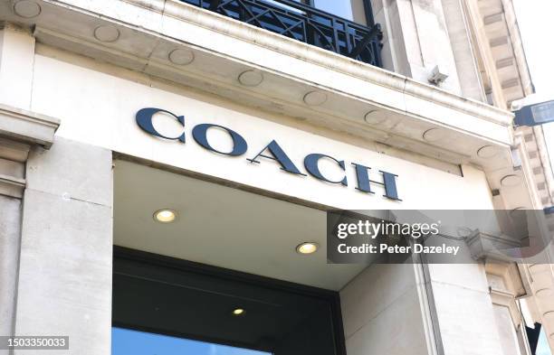 June 2023: Coach store sign External Store Sign London, England.